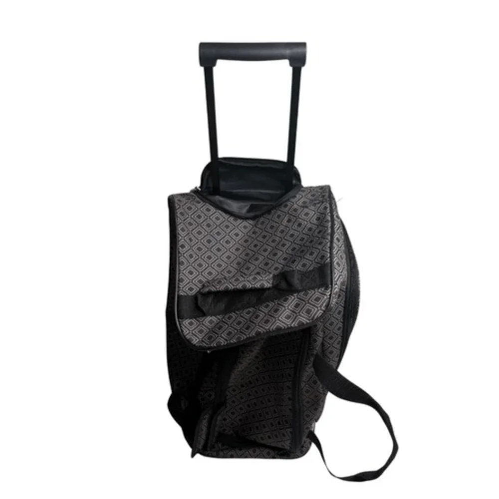 Unisex Geometric Lightweight Travel Luggage Carry On Rolling Bag‎ Black White